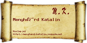 Menyhárd Katalin névjegykártya